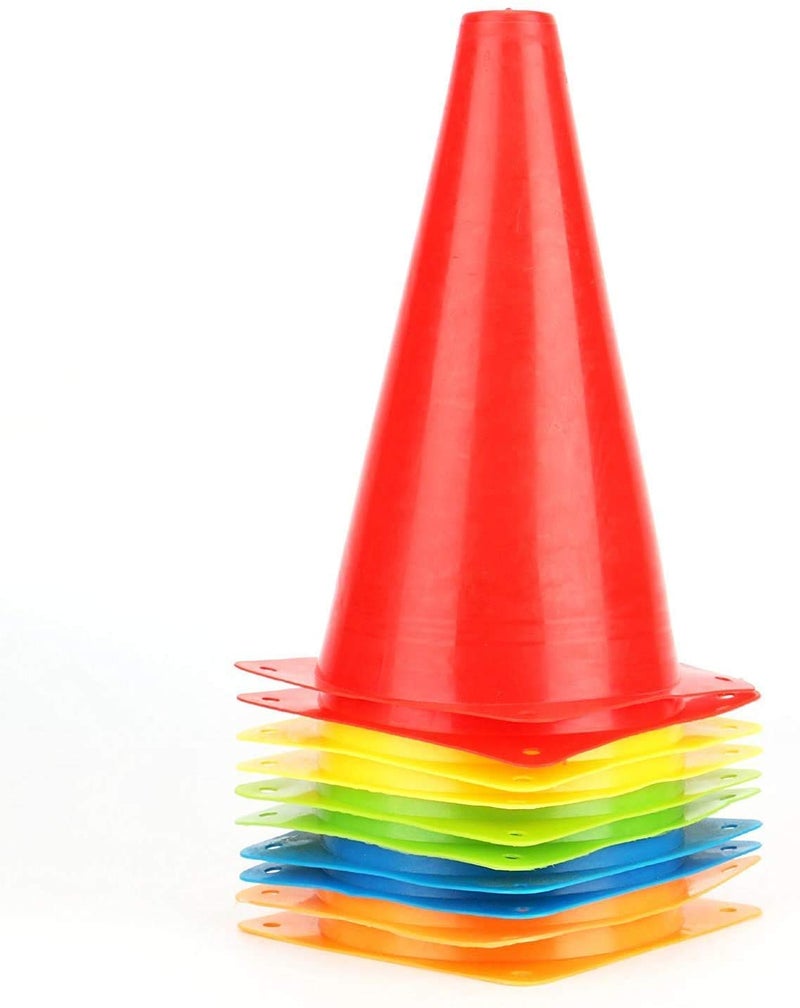 Fasmov 30 Pack Plastic Training Cones, 9 Inches Traffic Cones Indoor Outdoor Sports Agility Cones Soccer Flexible Cone Sets for Soccer, Skating, Drills, Football, Basketball, Assorted Colors - Image 2